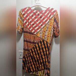 Colorful Patchwork Midi Dress